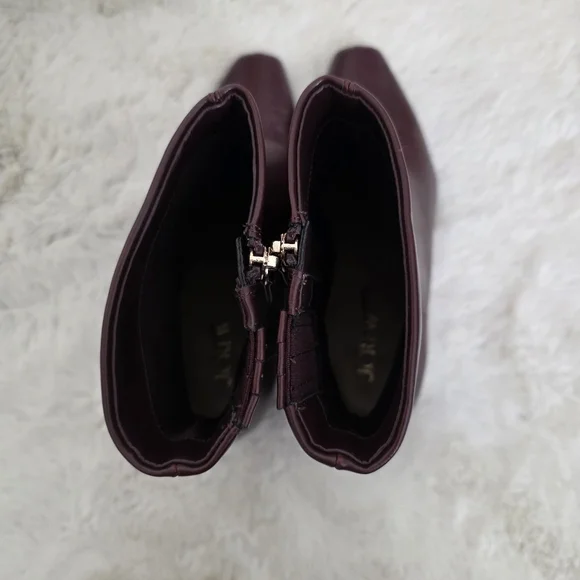 NEW J. Crew Snip Toe Rich Brown Red Ankle Booties 8 - Picture 5 of 11